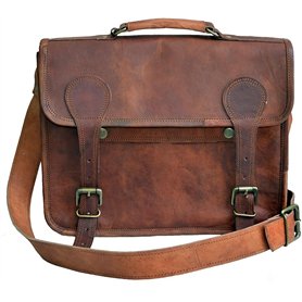 Jaald 33 Cm Mallette Porte-Documents Serviette Sac Messenger À Bandoulière’Épaule en Cuir pour Ordinateur Portable Business Voya