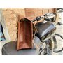 american blue 2X Moto Sac en Cuir Véritable Sac De Selle Vélo en Cuir Messenger Sacoche | Sac À Outils Brun Guidon Sissy Bar Sac