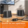 Amazon Basics Haut-parleurs Bluetooth et USB pour ordinateur, 2 unité, Taille L, Éclairage de Noir