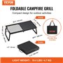 5x23 cm Gril de Feu de Camp Portable en Acier Grille de Cuisson Pliable Demi-Grille Demi-Plaque avec