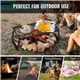 VEVOR Grille Pliante 57x28,5x23 cm Gril de Feu de Camp Portable en Acier Grille de Cuisson Pliable Demi-Grille Demi-Plaque avec 