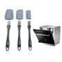 Amazon Basics Lot de 3 spatules en silicone, Rectangulaire, Gris/Or, 6.5 x 2.01 x 26.01 cm