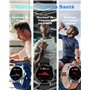 TOOBUR Montre Connectée Homme Femme Lunette Métal avec Podomètre, Smartwatch 100 Sports, Répondre Passer Appel et Cardiofrequenc