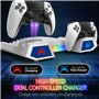 Station de Refroidissement avec Ventilateurs pour Console PS5 Slim, avec Double Station de Charge pour Manettes PS5, 10 Emplacem
