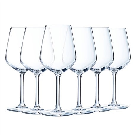 Luminarc - Collection Vinetis - 6 verres à pied 50 cl - Design moderne et élégant - Fabriqués en France - Emballage renforcé