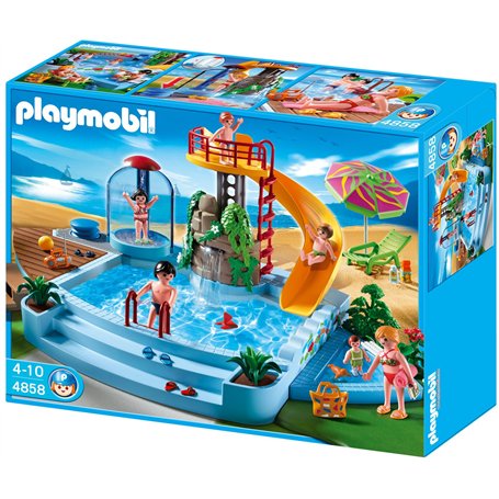 Playmobil - 4858 - Jeu de Construction - Piscine avec Toboggan