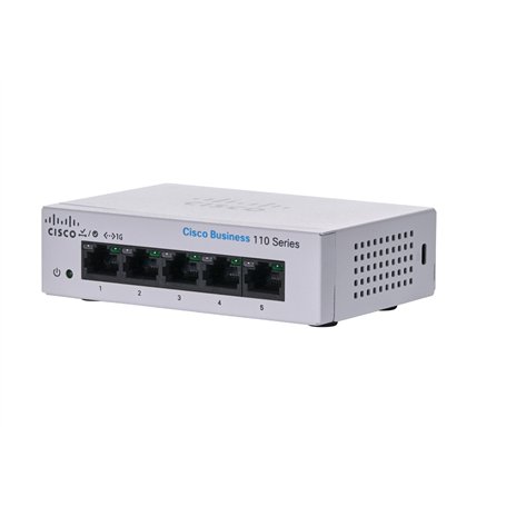 Cisco Business CBS110-5T-D Commutateur Non géré 5 Ports GE Bureau Ext PS Protection à Vie limitée (CBS110-5T-D)