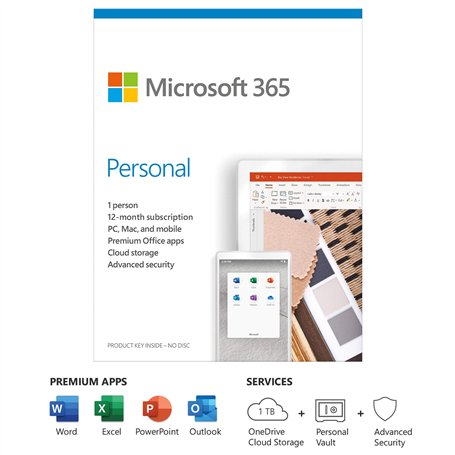 Microsoft 365 Personal | Office 365 apps | 1 user | 1 year subscription | PC/Mac