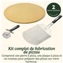 Cuisinart 3 pièces pour grillades de pizzas - Ensemble de pierres à pizza, couteau et pelle pliable - Outil de barbecue robuste