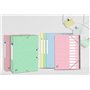 OXFORD Topfile+ 10 Pochettes Cartonnées 3 Rabats Format A4 fermeture Elastiques 5 Couleurs Pastel