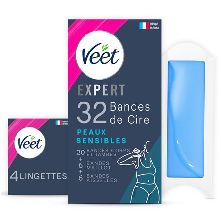 Veet EXPERT - 32 Bandes De Cire Froide Coffret Jambes