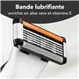 BIC Hybrid 5 Flex Recharges - 8 Recharges de Rasoir Homme à 5 Lames Nanotech en Titane avec Bande Lubrifiante pour un Rasage Pré