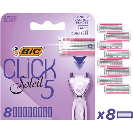 BIC Razors Click 5 Soleil Recharges Rasoir Femme 5 Lames