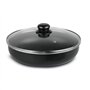 Sitram 712771 Sauteuse Aluminium pressé noir FAMILY Ø 26 cm H 6.5 cm + Couvercle vapeur en verre
