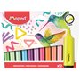 Maped - 12 Surligneurs Fluo’Peps Classic aux Couleurs Éclatantes - Surligneurs Longue Durée pour Usage Scolaire et Professionnel