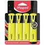 Maped - Surligneurs Fluo’Peps Classic - Surligneurs Longue Durée pour Usage Scolaire et Professionnel - Pack Carton de 4 Surlign