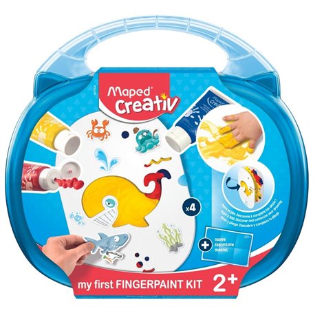 Maped Creativ - Kit de Peinture au Doigt - Mallette avec 4 Fiches à Peindre