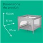 Bebeconfort Adonis, lit parapluie et parc bébé 2-en-1, 0-3 ans (15 kg), lit bébé pliable compact, fenêtre d’entrée latérale, gra