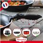 MENASTYL - Set de 4 pièces - 3 casseroles 16/18/20 cm + 1 poignée amovible – 6020284 – Casseroles en aluminium compatibles tous 