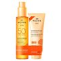 Nuxe Sun Huile Solaire Bronzante Visage et Corps SPF50 150 ml + Lait Fraîcheur Après-Soleil Visage et Corps 100 ml Offert