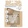 BIOLANE - Attache tétine bébé - Pour tétine avec anneau - Tissu 100% coton - Beige - Fixation cordon - Clip en bois et métal - D