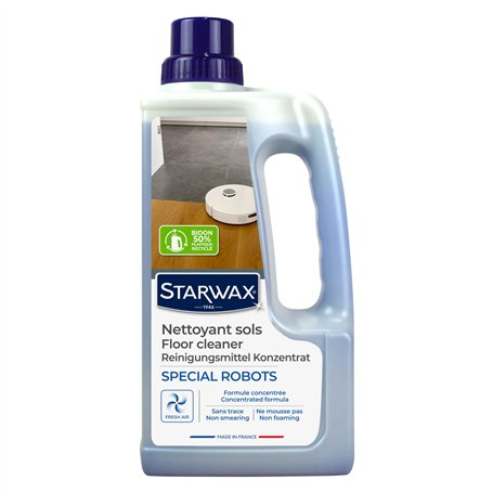 STARWAX - Nettoyant Multi-Sols spécial Robots - Usage pour tous les robots lavants - Nettoyage sans trace - Sans rinçage - Sècha
