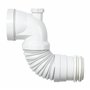 Wirquin 70718814 Pipe wc coudée extensible, à coller avec piquage pour évacuation toilette, blanc