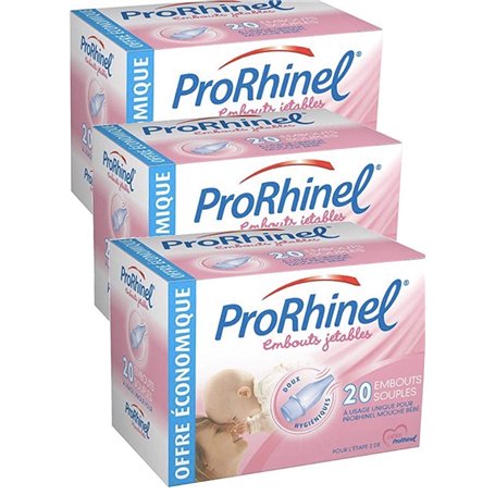 ProRhinel Lot de 3 x 20 Embouts Jetables Souples pour Mouche Bébé (3)