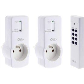 Zenitech - Lot de 2 prises 10A 2P+T télécommandées avec télécommande - Blanc Zenitech - Lot de 2 prises 10A 2P+T télécommandées avec télécommande - Blanc