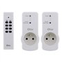 Zenitech - Lot de 2 prises 10A 2P+T télécommandées avec télécommande - Blanc