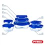 Pyrex Cook & Go - Lot de 7 Boîtes avec Couvercles Hermétiques - Tailles et Formes Différentes - Verre Borosilicate - Compatible 