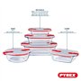 Pyrex Cook & Heat - Lot de 5 Boites - Tailles et Formes Différentes - Verre Borosilicate - Couvercle Hérmétique spécial Micro-On