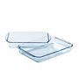 Pyrex - Lot de 2 plats à lasagnes et gratins rectangulaires - 2 Tailles - Verre Borosilicate - Extrême Résistance - Made in Fran
