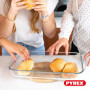 Pyrex - Lot de 2 plats à lasagnes et gratins rectangulaires - 2 Tailles - Verre Borosilicate - Extrême Résistance - Made in Fran