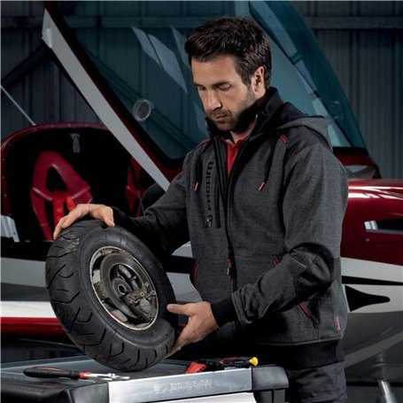 LMA-LEBEURRE SSA45082 Sweat zippé FACOM Jumper Gris/Noir/Rouge Taille XXXL-FXWW8000E-XXXL