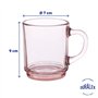 Duralex® - Lot de 6 Mugs en Verre Trempé Rose 26cl - Collection Versailles Ultra Résistants et Empilables – Fabrication Français