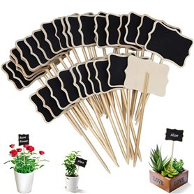 Étiquette de Jardin 30 Pieces T-Type Étiquettes Plantes en Boi Imperméable Etiquettes de Plantes en Ardoise pour Jardin Graines