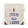 Sac à dos avec pochette J'peux Pas Loto | Sac de Sport et Gym avec cordelettes en Toile | Idée Cadeau Collègue Noël Anniversaire
