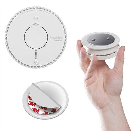 AngelEye - Détecteur de fumée NF autonomie et garantie 10 ans + 1 support aimanté