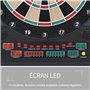 HOMCOM Cible Jeu de fléchettes électronique refermable 27 Jeux 202 Variations jusqu'à 8 Joueurs Affichage LED Haut-Parleur Noir