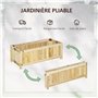 Outsunny Jardinière sur Pied Pliable bac à Fleurs dim. 70L x 30l x 25H cm Corps Aspect Lattes Bois Sapin pré-huilé