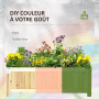 Outsunny Jardinière sur Pied Pliable bac à Fleurs dim. 70L x 30l x 25H cm Corps Aspect Lattes Bois Sapin pré-huilé