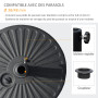 Outsunny Pied de Parasol Rond Socle de Parasol Base de lestage Sable et Eau pour parasols Ø 38/48 mm Acier HDPE dim. 51L x 51l x