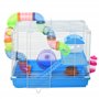 PawHut Cage pour Rongeur Hamster 2 Niveaux avec Tunnel