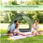 Outsunny Tente de Camping Tente Pop up légère 2-3 pers. - 2 Grandes Portes - 210 x 210 x 140 cm Fibre Verre Polyester
