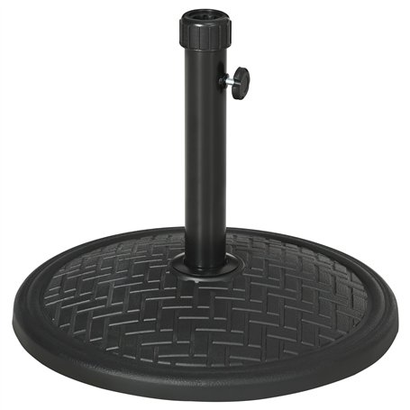 Outsunny Pied de Parasol Rond 14 KG Base de Parasol de Jardin Socle pour Parasol en béton Ø 46 cm Noir