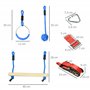 Outsunny Parcours d'obstacles Ninja pour Enfants 30 Accessoires 10 m de Slackline et Sac de Transport Bleu Noir Rouge