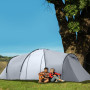 Outsunny Tente de Camping familiale 4-6 Personnes dôme 2 Chambres 1 séjour et 1 auvent Anti-UV Imperméable 2000 mm Sac de Transp
