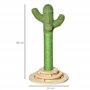 PawHut Arbre à Chat griffoir Forme de Cactus en sisal Naturel avec Pompon Suspendu et Plateforme de Jeu Boules - Ø 32 x 60 cm - 