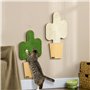PawHut Griffoir pour Chat Mural Lot de 2 grattoir Mural ou à Poser Forme Original Cactus avec Surface à gratter en Jute - 30 x 6